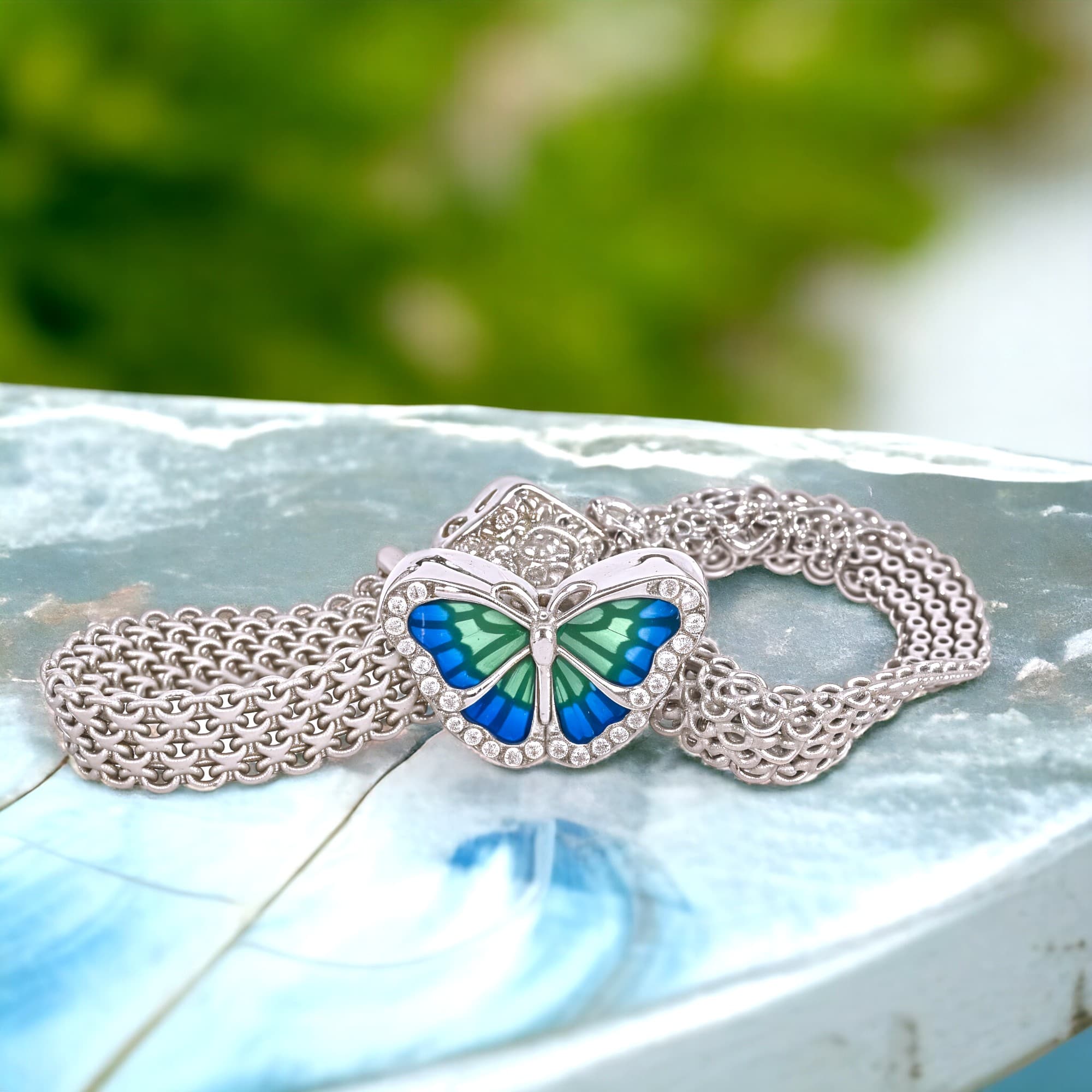 Charms reflexion Morpho Peleides do płaskiej bransoletki Motyl