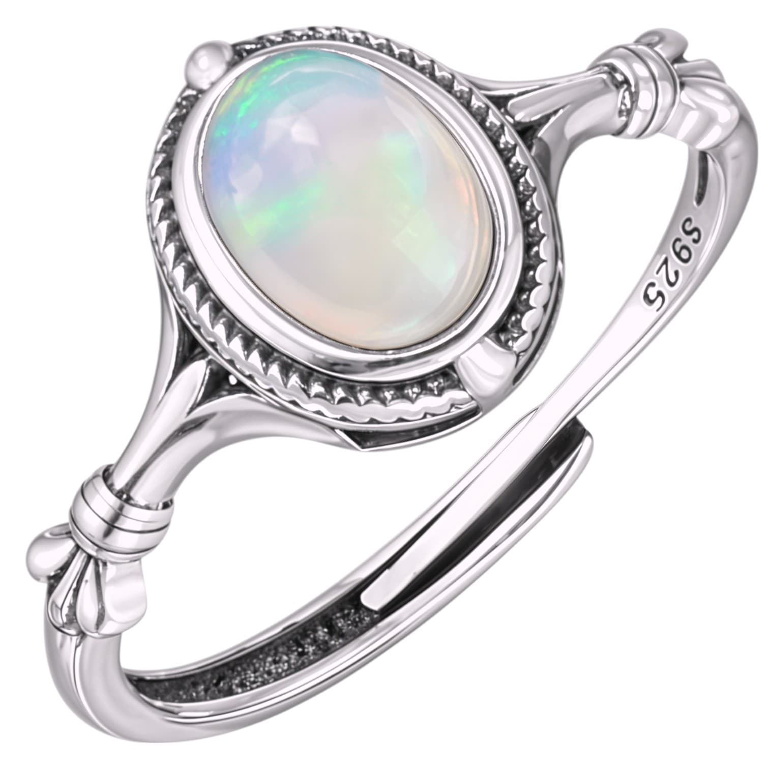 Pierścionek z OPALEM srebro 925 retro regulowany