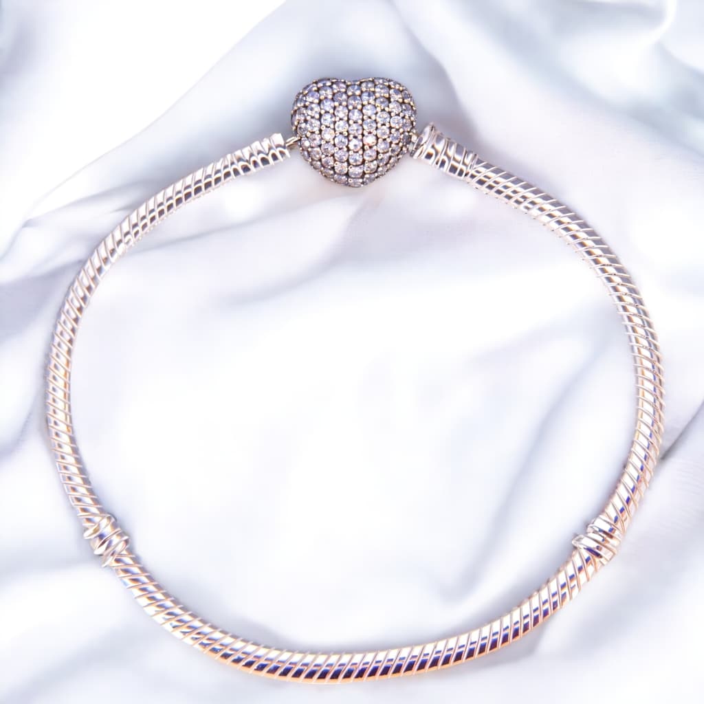Bransoletka do charms typu Pandora Serce 100 % Srebro 925