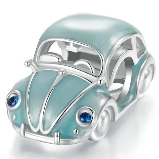 Charms do Pandora Volkswagen Beetle Garbus Srebro 925 białe złoto