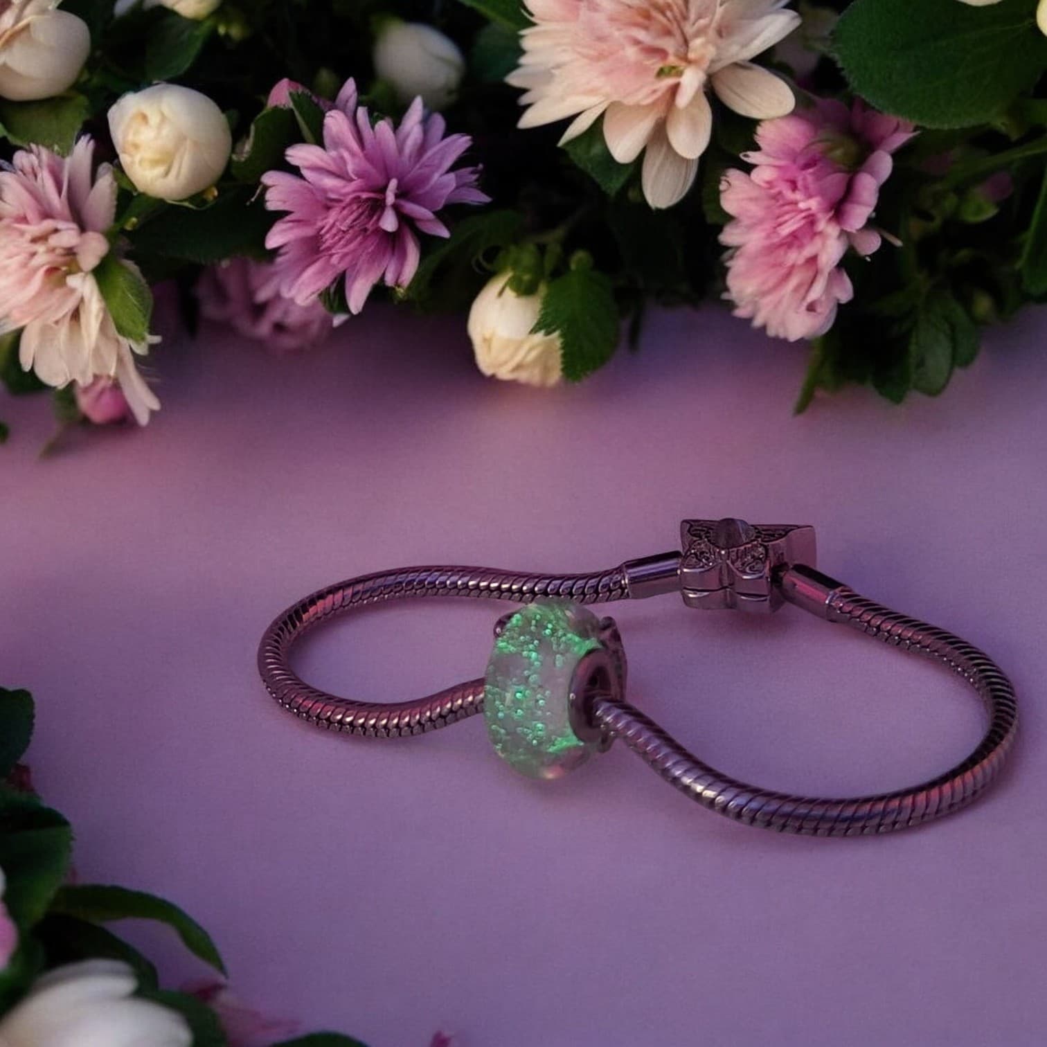 Charms Queen Koralik ze szkła Murano srebro 925 różowy