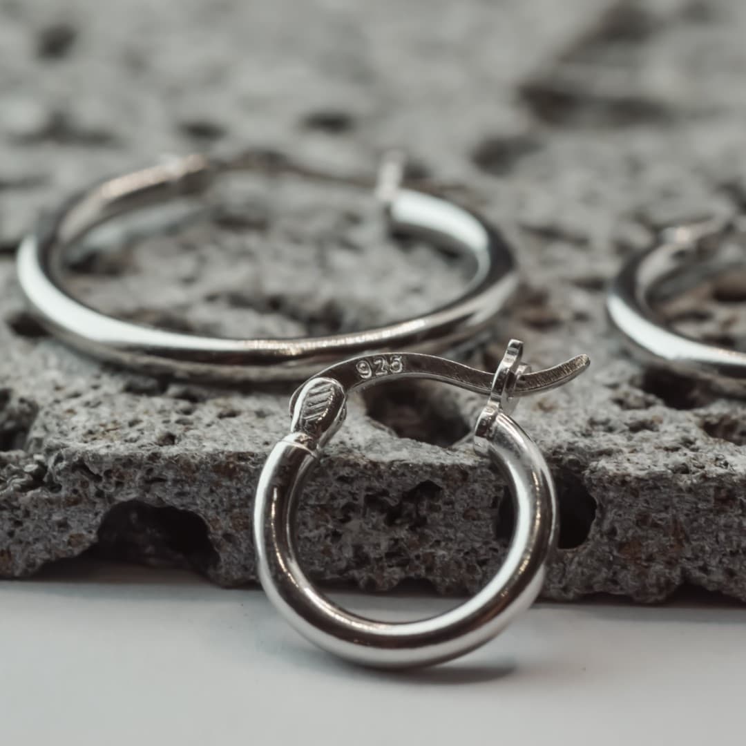 Kolczyki Okrągłe Koła Srebrne Srebro 925 platyna