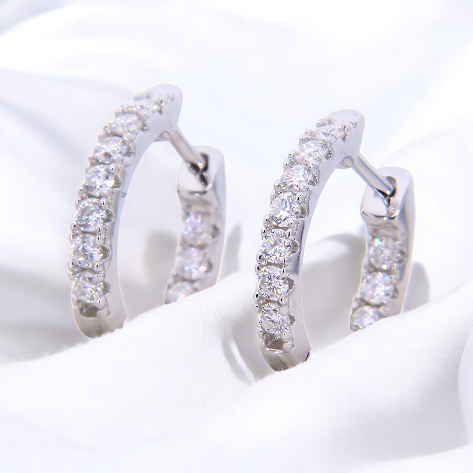 Kolczyki moissanit KOŁA srebro 925 białe złoto