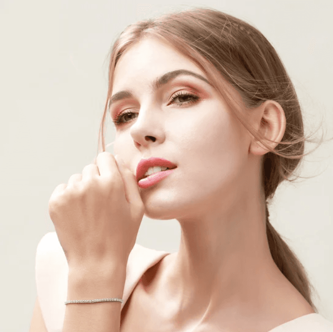 LŚNIĄCA BRANSOLETKA tenisowa srebro 925 platyna