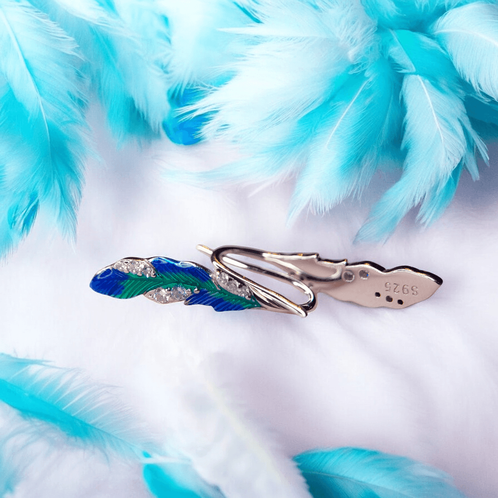 Kolczyki Piórko srebro 925 boho