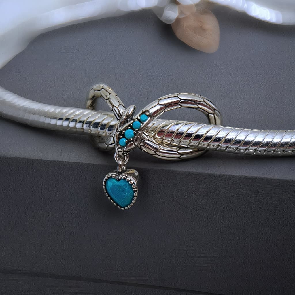 Charms Wąż Nieskończonośść Vintage żmijka turkus srebro 925