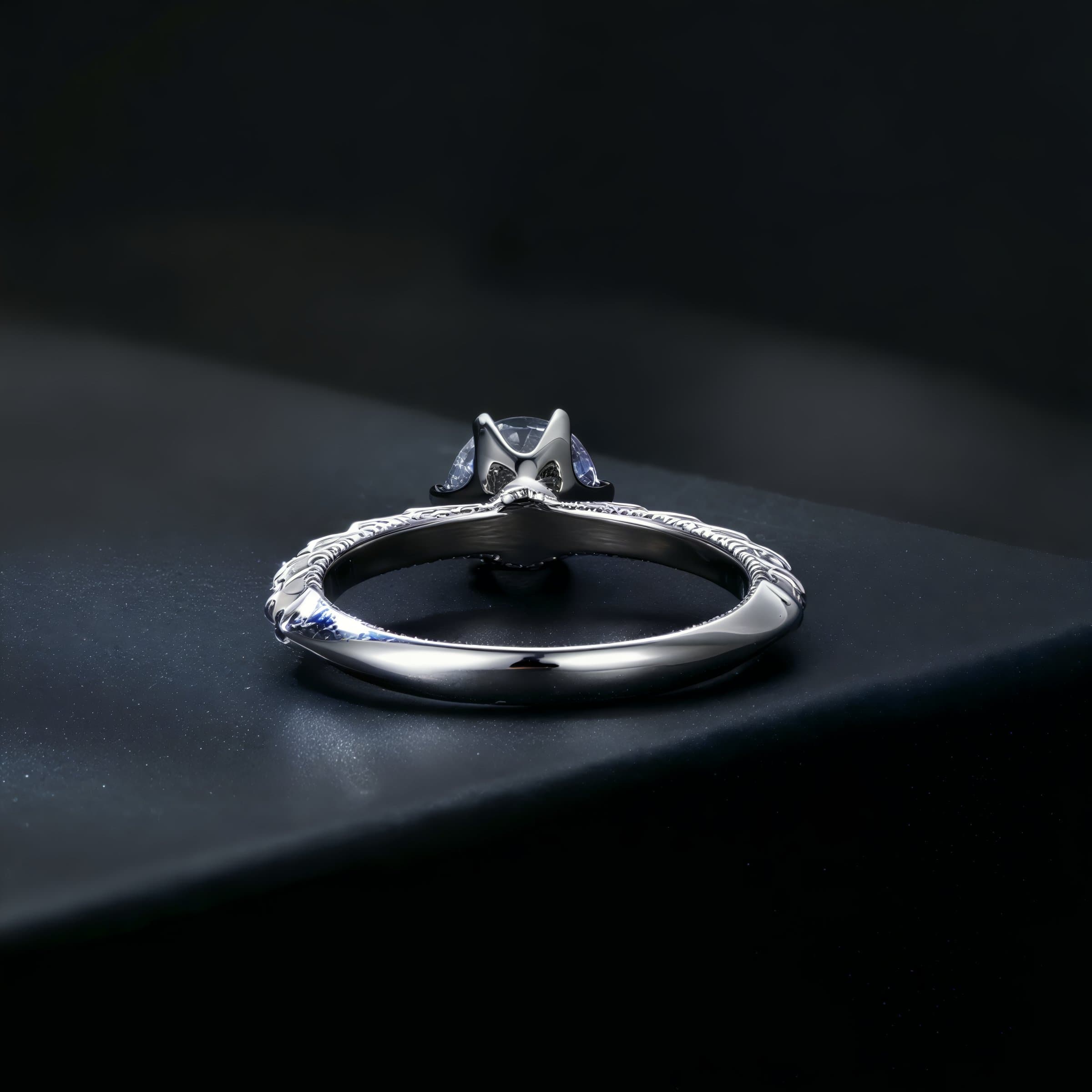 Pierścionek "Aurora Twist" z Moissanitem 1 ct – Klasyczna Elegancja srebro platyna