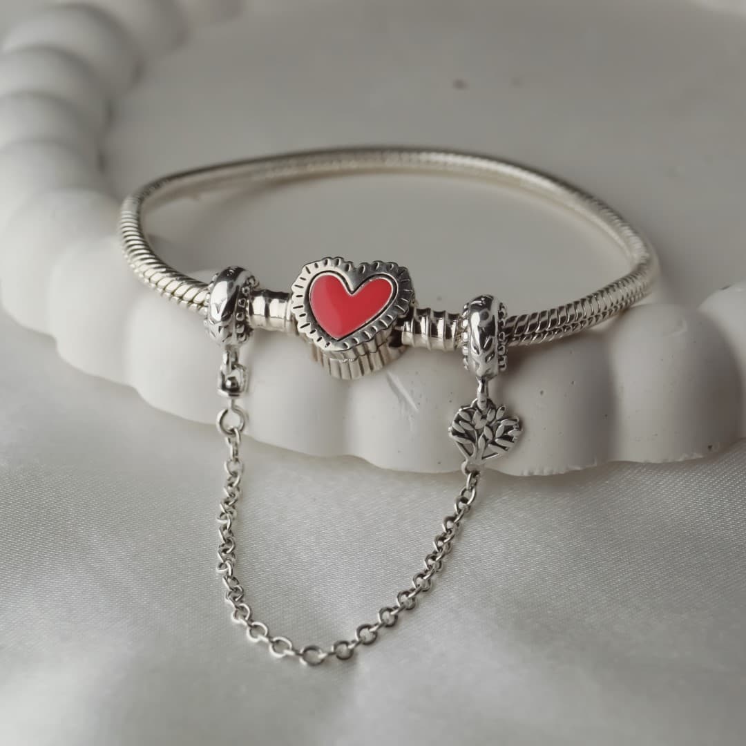 Łańcuszek zabezpieczający z gwintem Drzewo Family Srebro 925