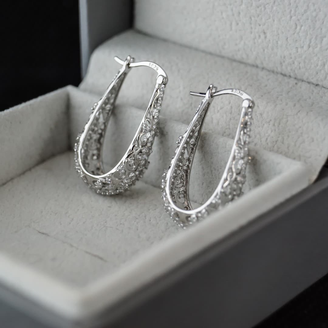 Kolczyki Winogrona Srebro i platyna starodawne vintage arcydzieło