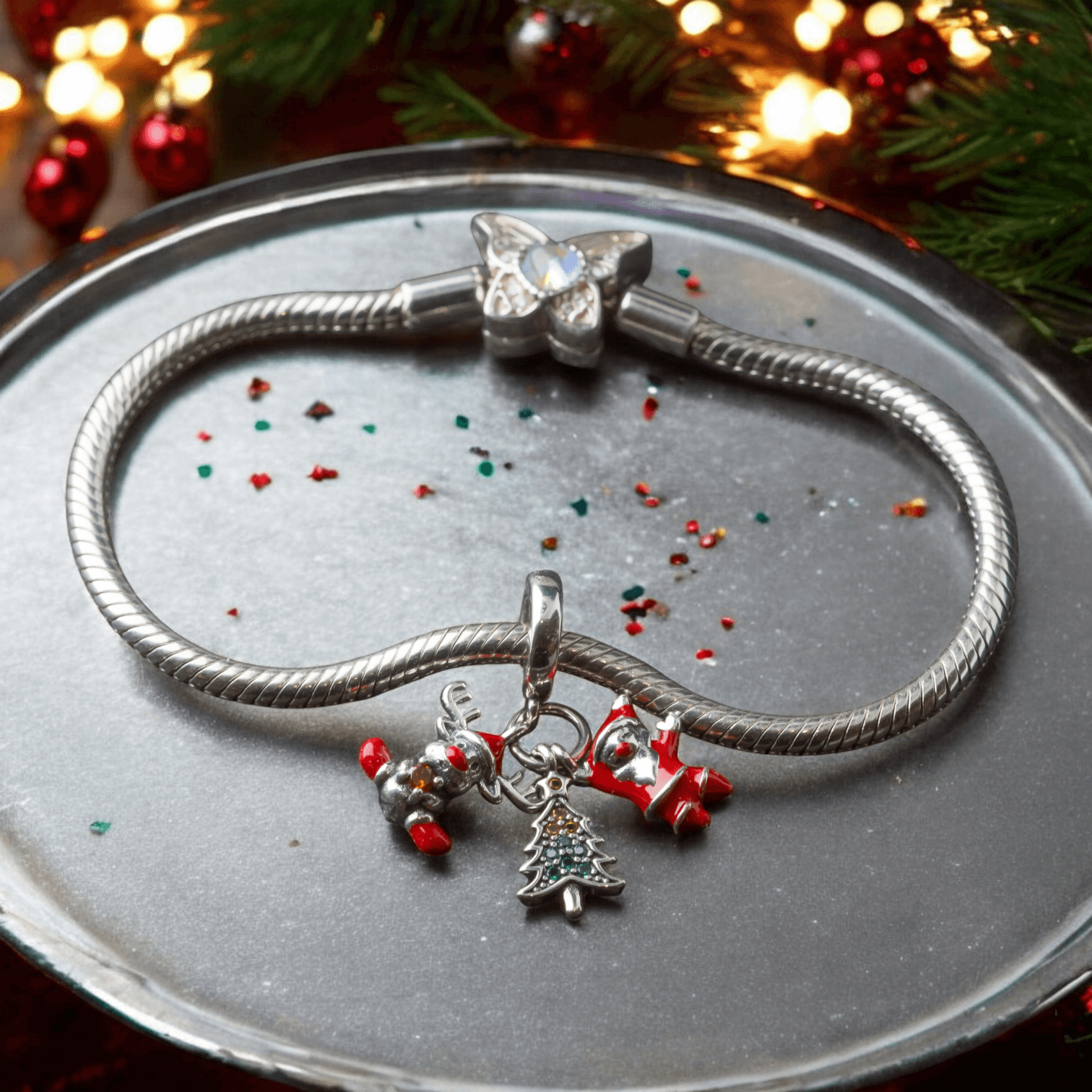 Zawieszka Świąteczna Mikołaj Choinka Renifer srebro 925