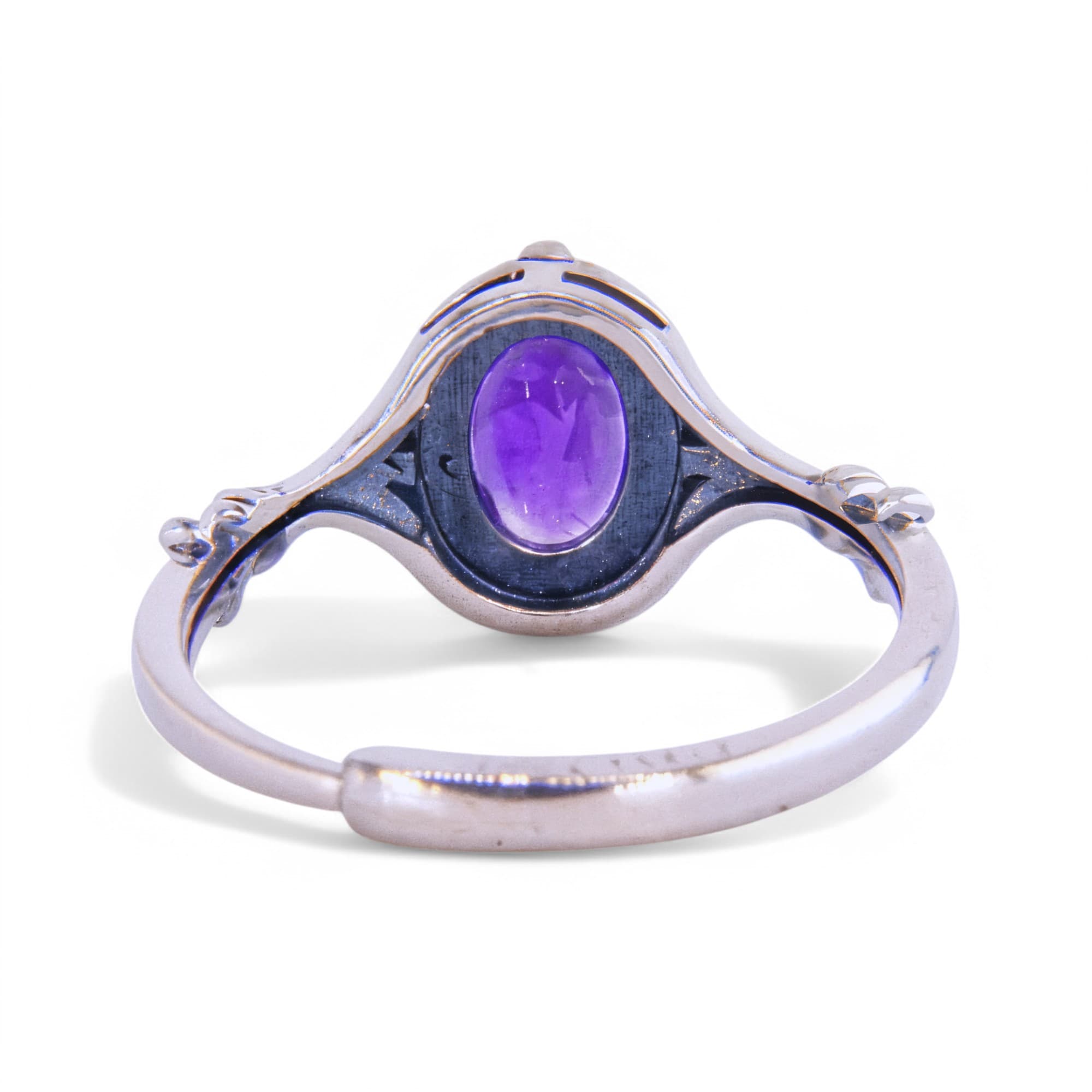 Pierścionek z naturalnym ametystem srebro 925 vintage
