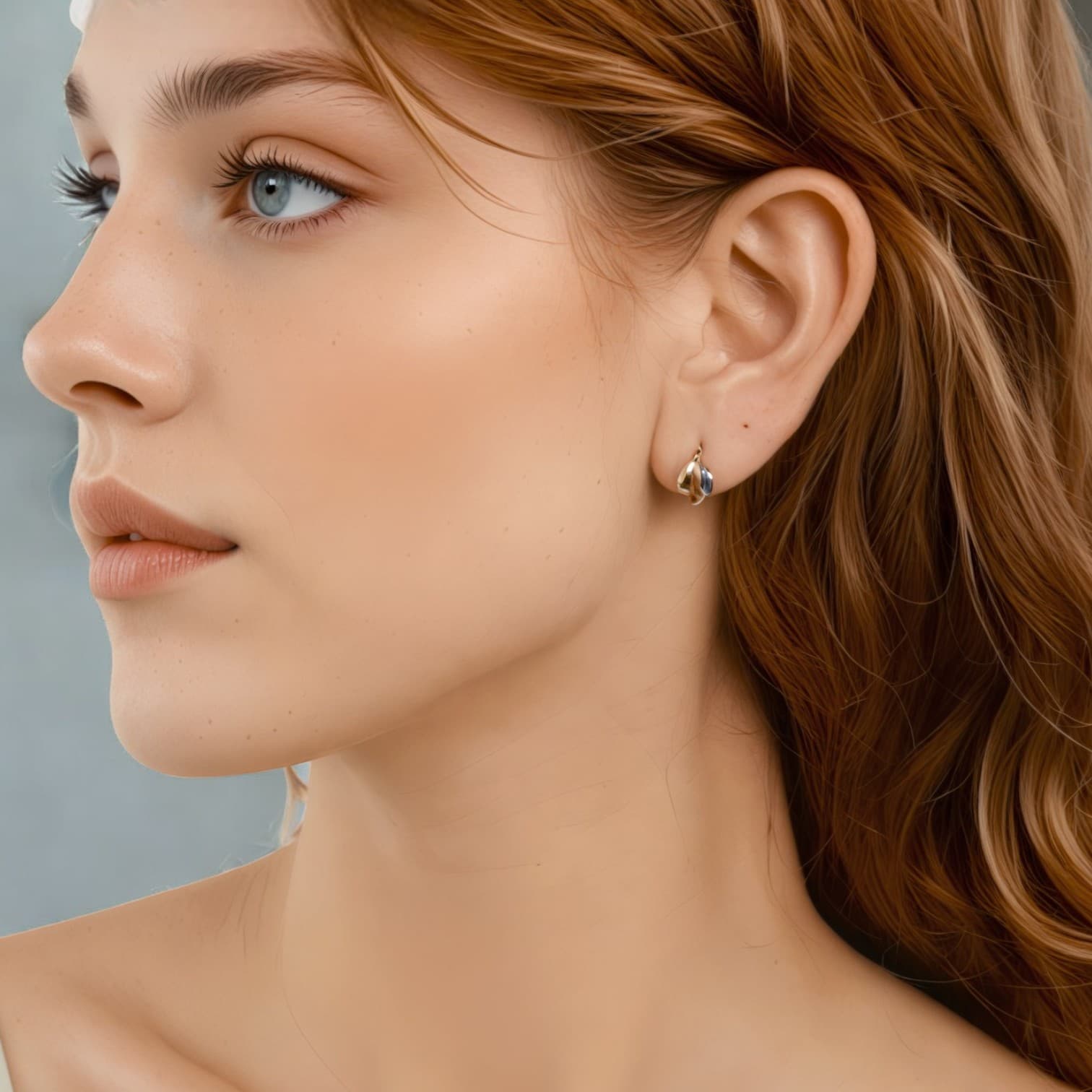 Kolczyki Srebrne Duo Gold Kropla Wody kropla złoto białe złoto