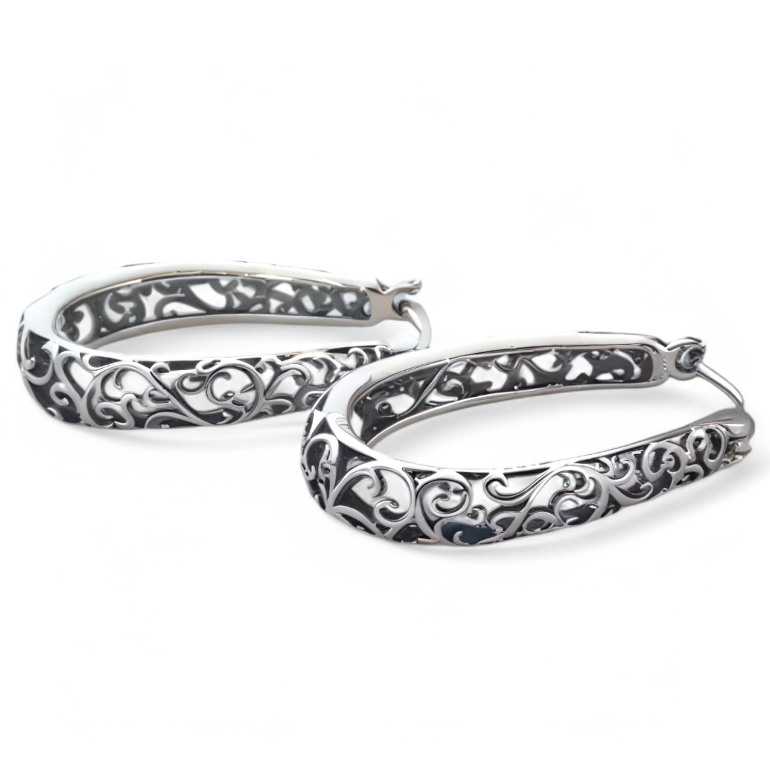 Kolczyki Vintage Winorośl srebro 925 Retro