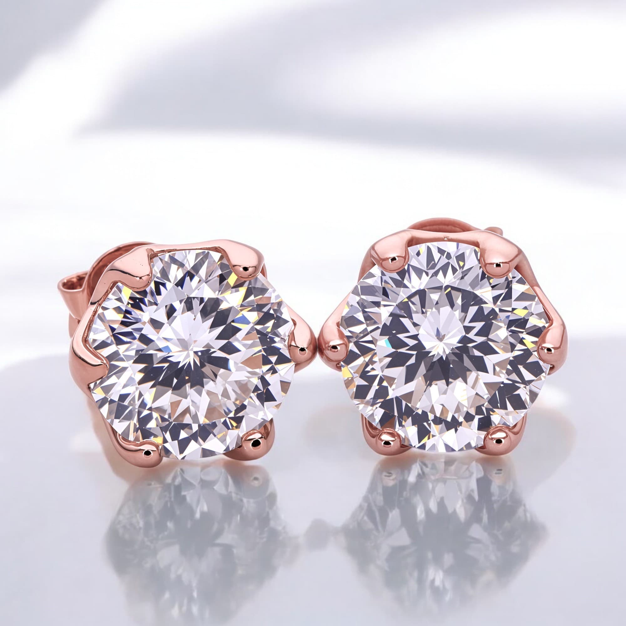 Kolczyki śnieżna zamieć Moissanit 2 x 2ct 8 mm średnicy