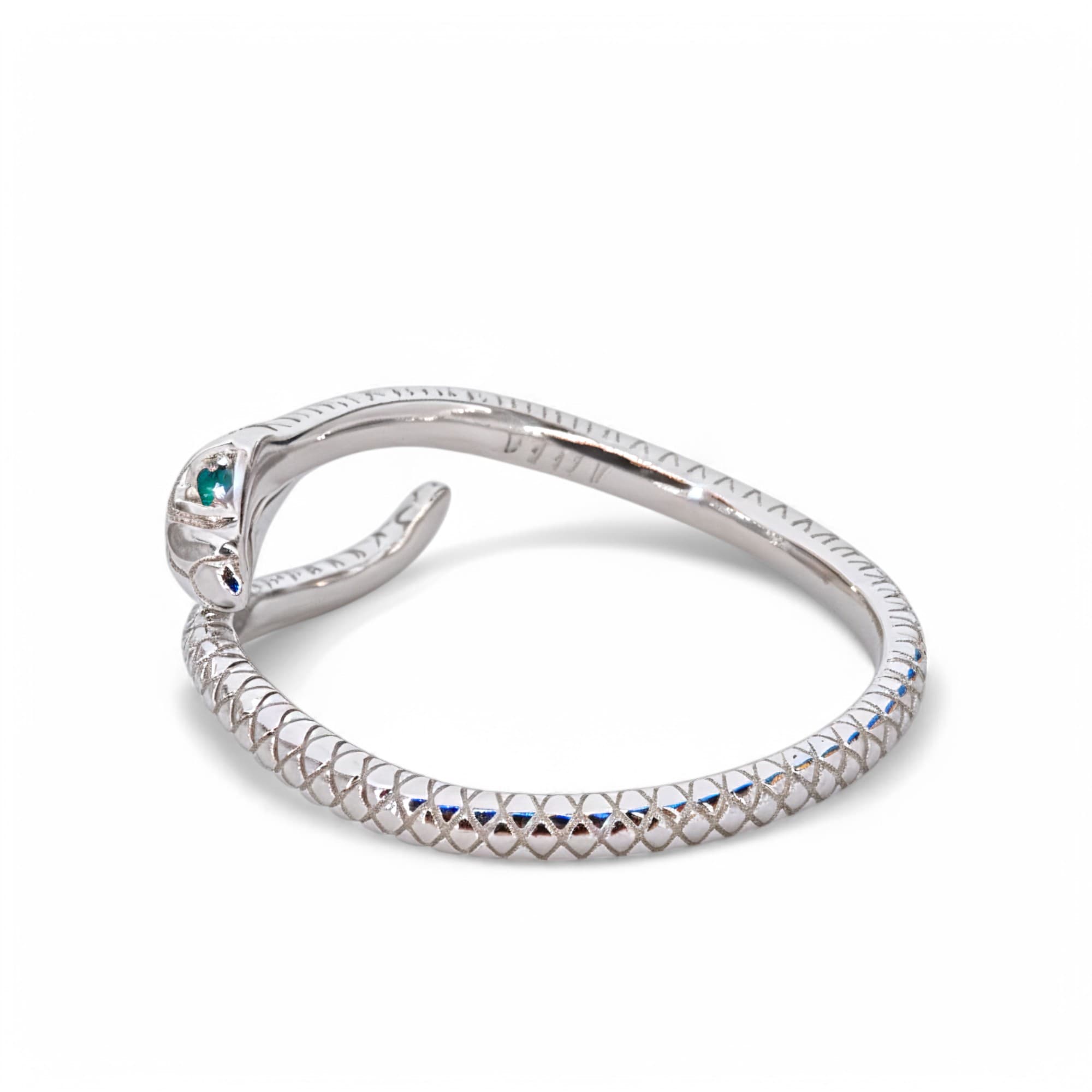 Pierścionek wąż Srebro 925 pokryte platyna