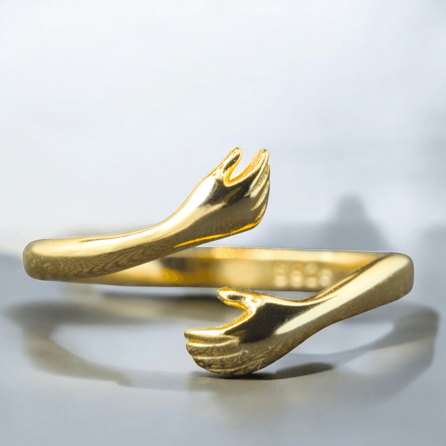 Pierścionek PRZYTULENIE srebro 925 pozłacany