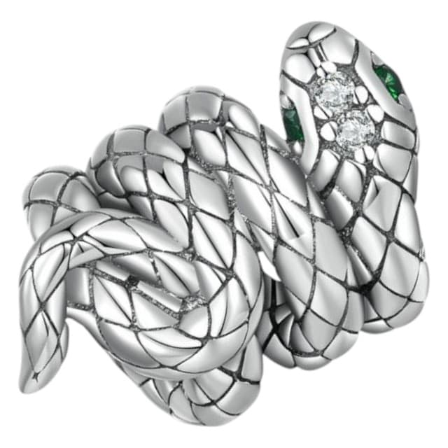 Charms zawieszka zwinięty Wąż duchowy żmija srebro 925 spinel