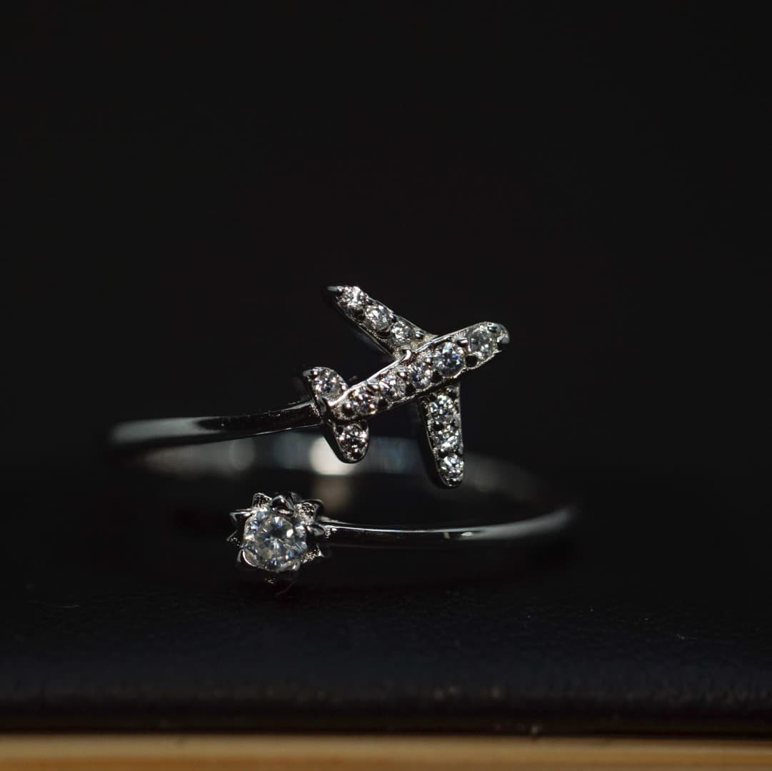 Pierścionek Samolot srebro 925 Podróże