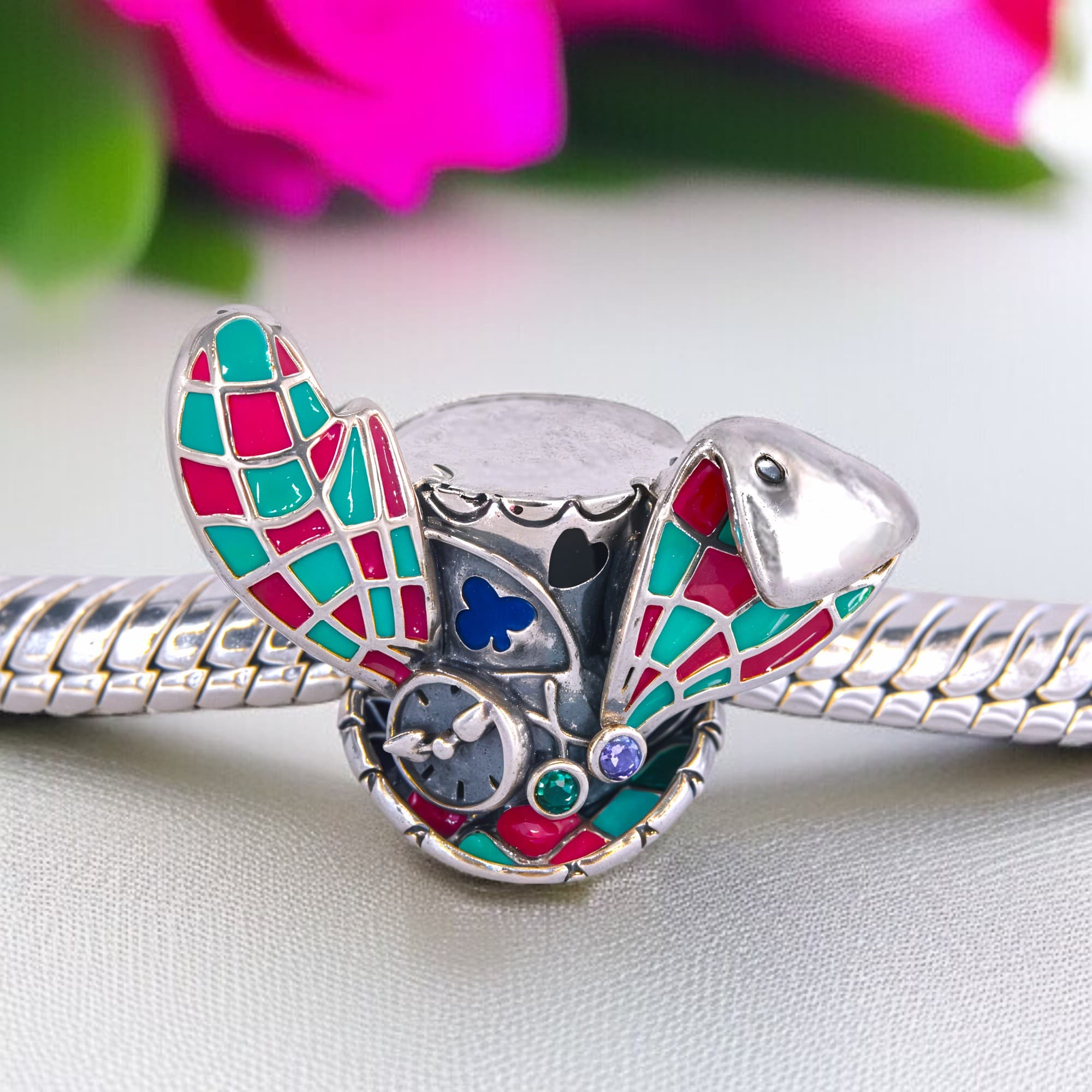 Charms Magiczny Kapelusz z Alicji w Krainie Czarów srebro 925