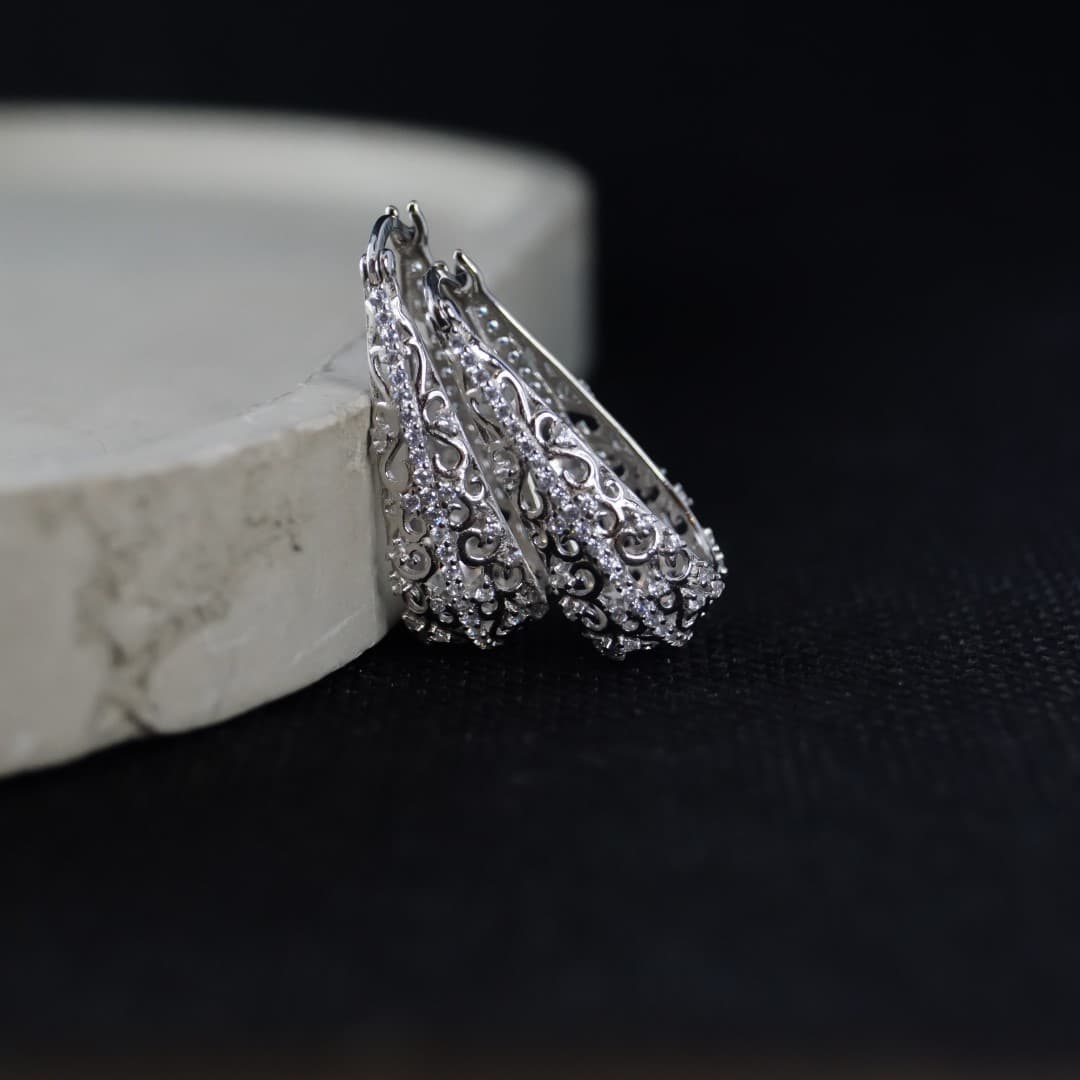 Kolczyki Winogrona Srebro i platyna starodawne vintage arcydzieło