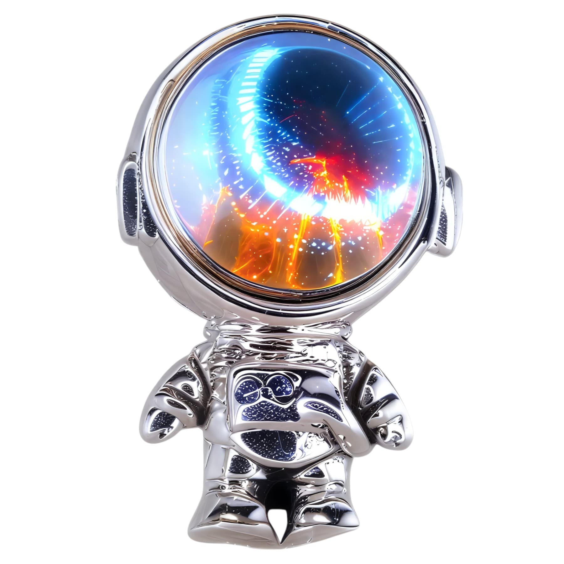 Charms zawieszka Astronauta srebro 925 kosmonauta kamień księżycowy