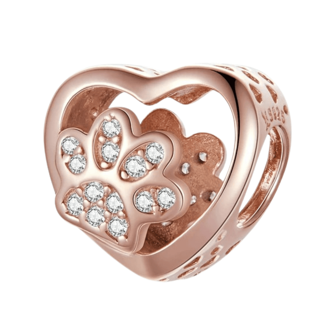 Charms zawieszka Łapka Pupila różowe złoto rose gold