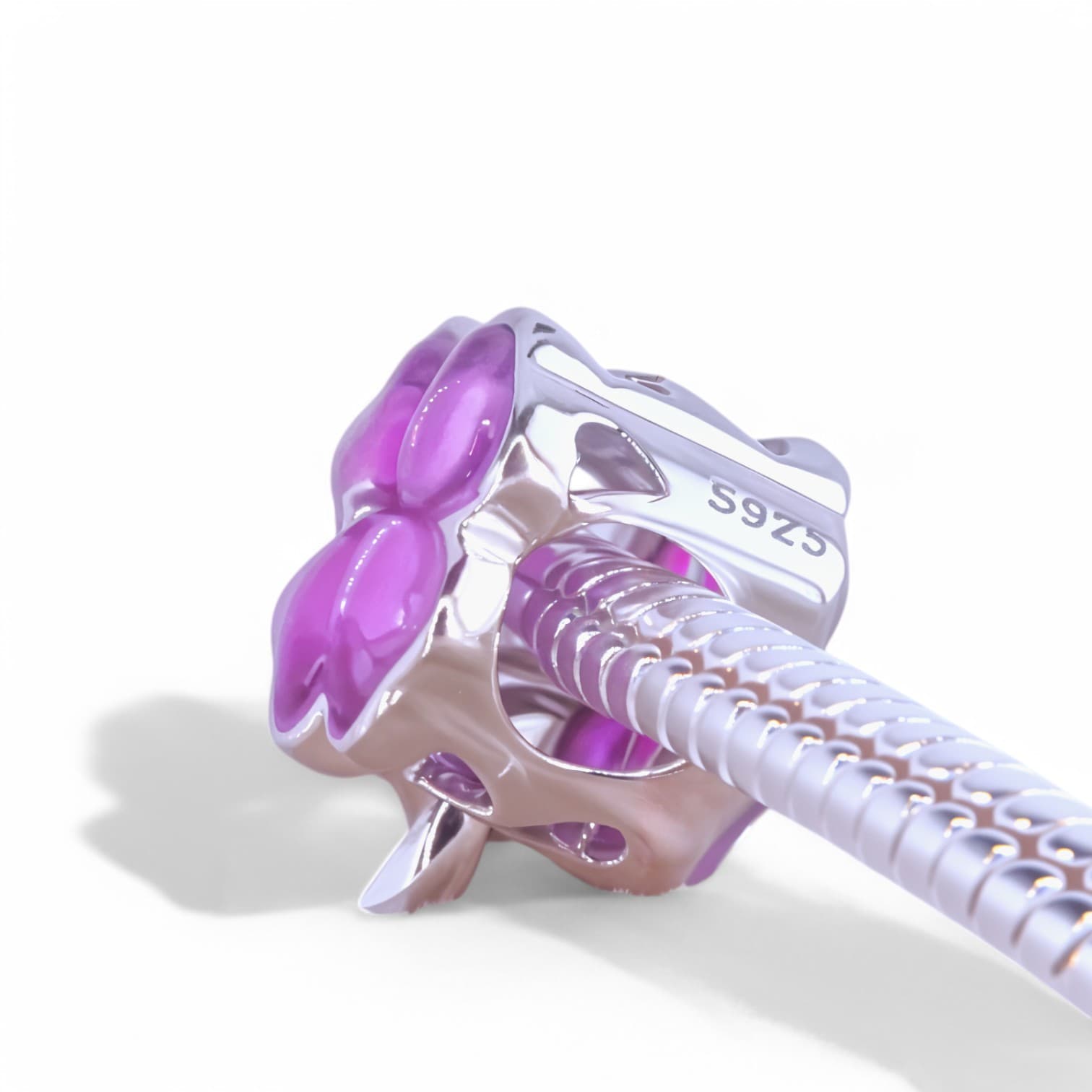 Charms do Pandora zawieszka FIOLETOWA KONICZYNA srebro 925