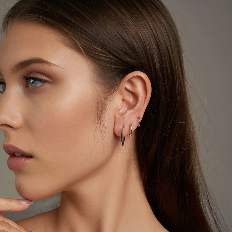 Kolczyki Okrągłe Koła Srebrne Srebro 925 platyna