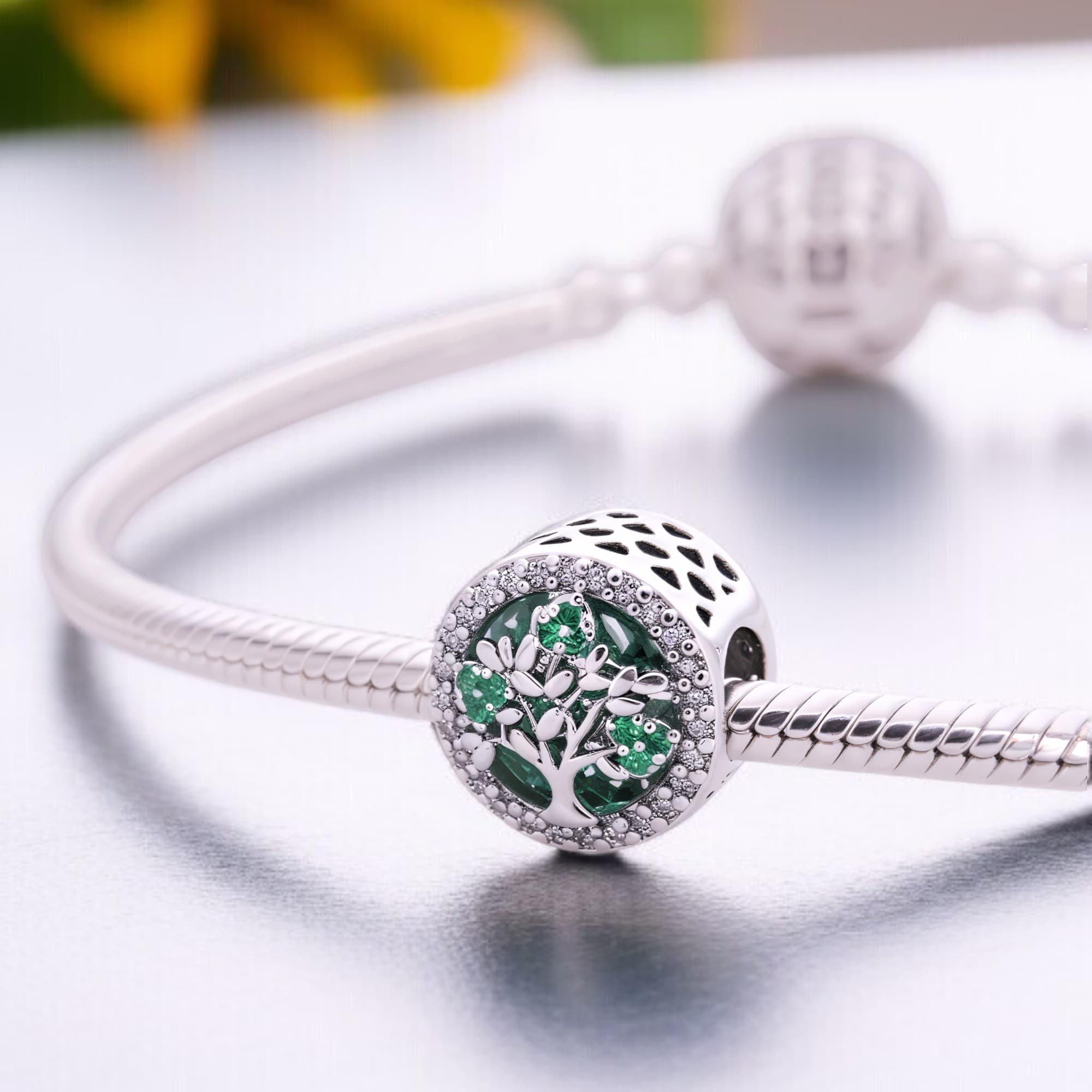 Zawieszka Charms Drzewo życia srebro 925 koralik rodzina