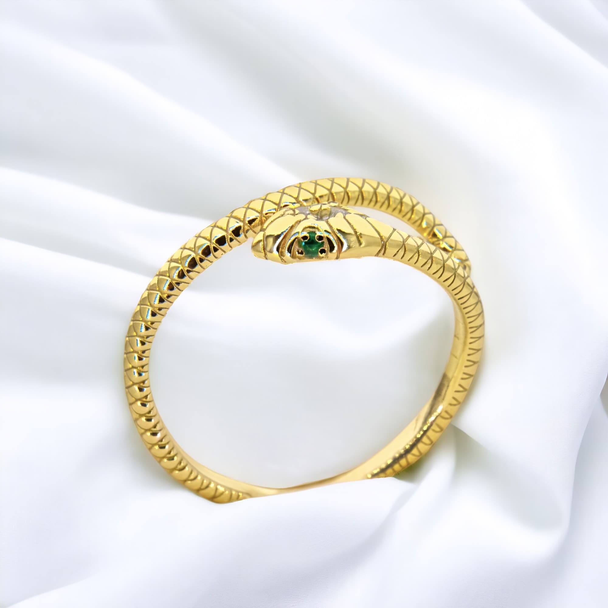 Pierścionek Złoty Wąż srebro 925 złoto regulowany żmija