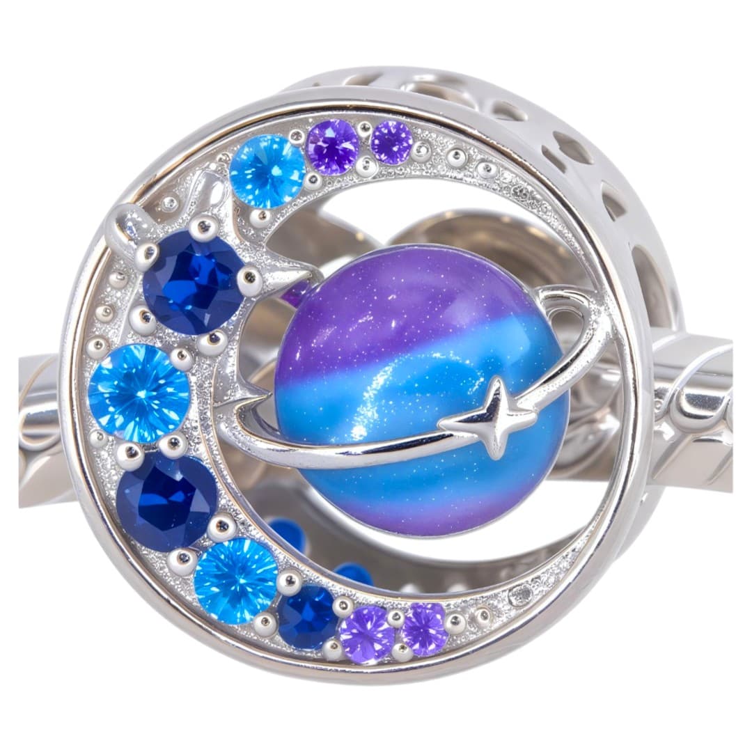 Charms Galaktyczna Podróż Srebro 925 Platyna – Kosmiczny Symbol Nieskończoności