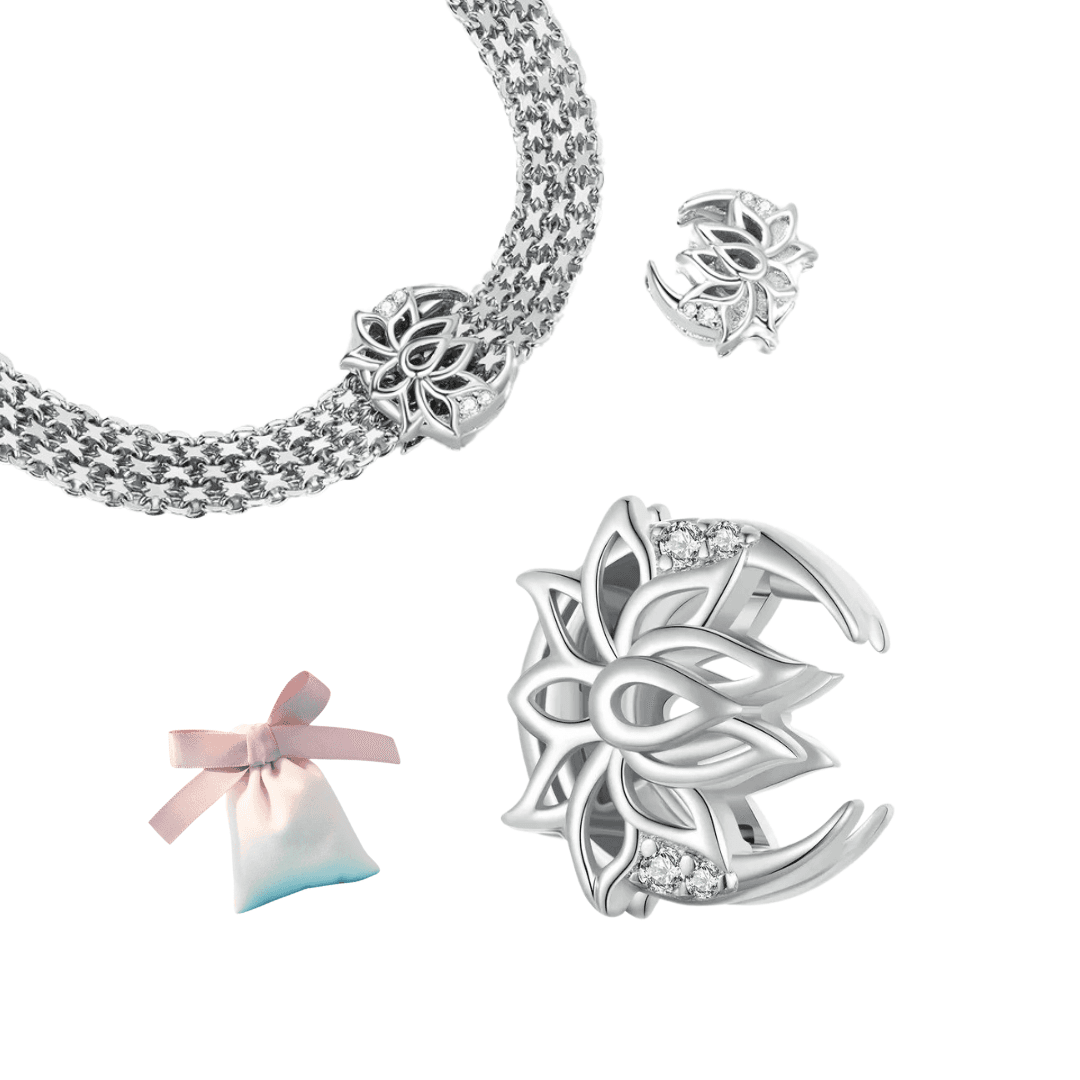 Charms Reflexions Kwiat Lotosu srebro 925 zawieszka do płaskiej bransoletki