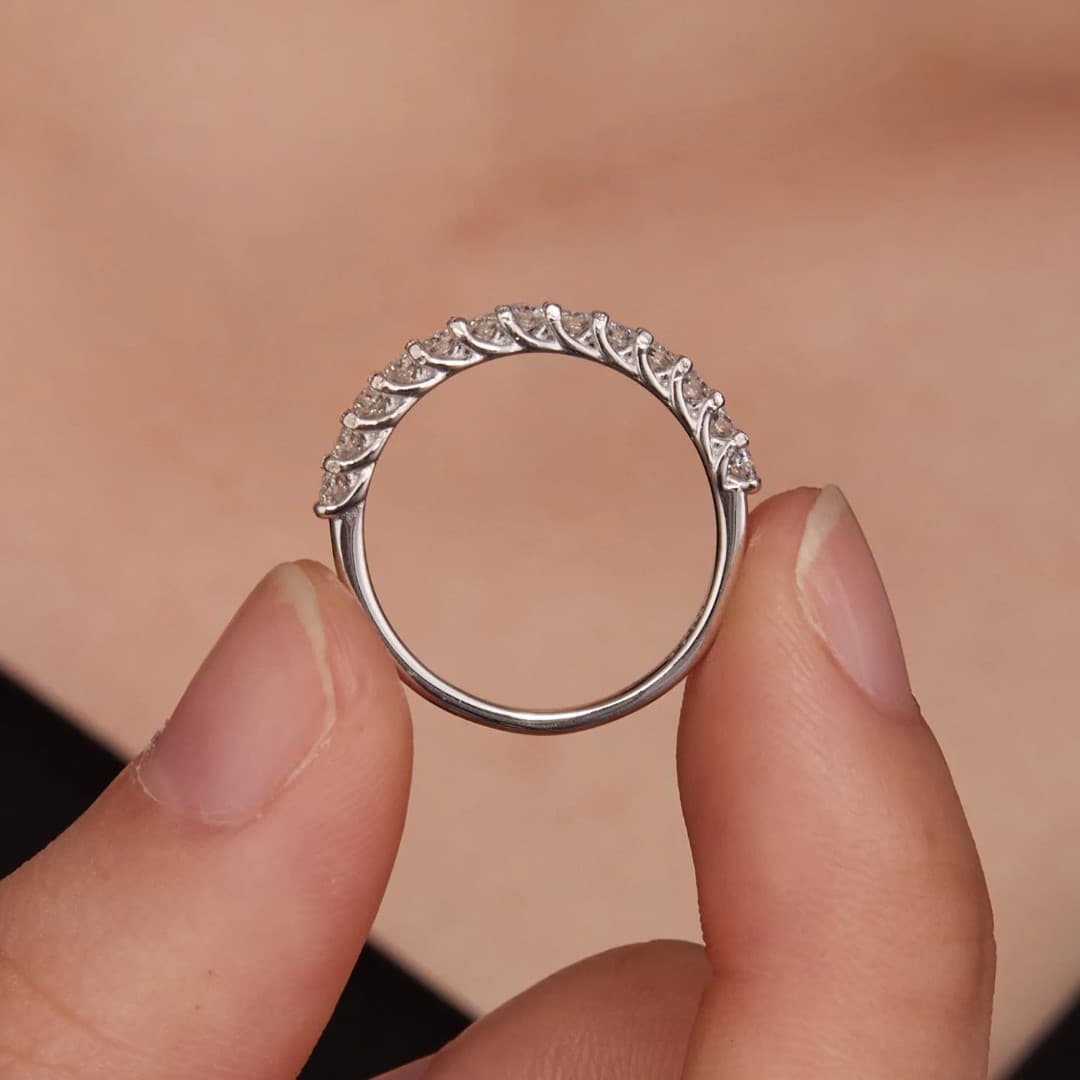 Pierścionek różowe złoto Moissanit srebro 925