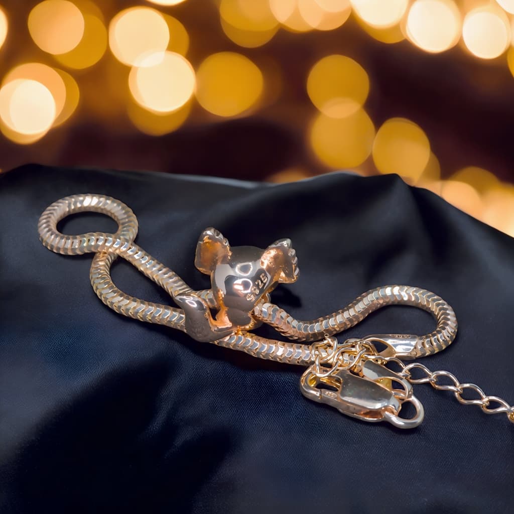 Charms AKSOLOTL srebro 925 różowe złoto Axolotl rose gold