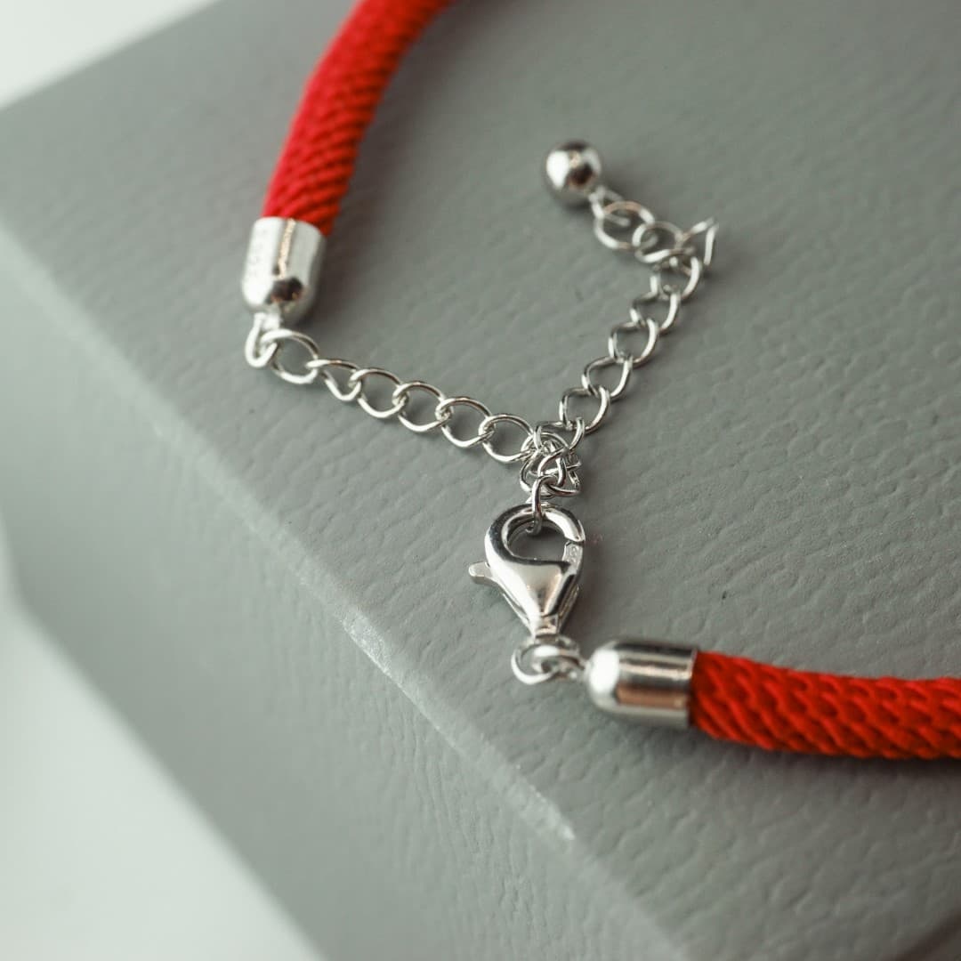 Bransoletka sznurkowa gruba Srebro 925 i platyna