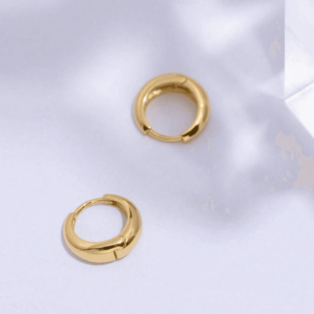 Złote Kolczyki minimalistyczne srebro 925