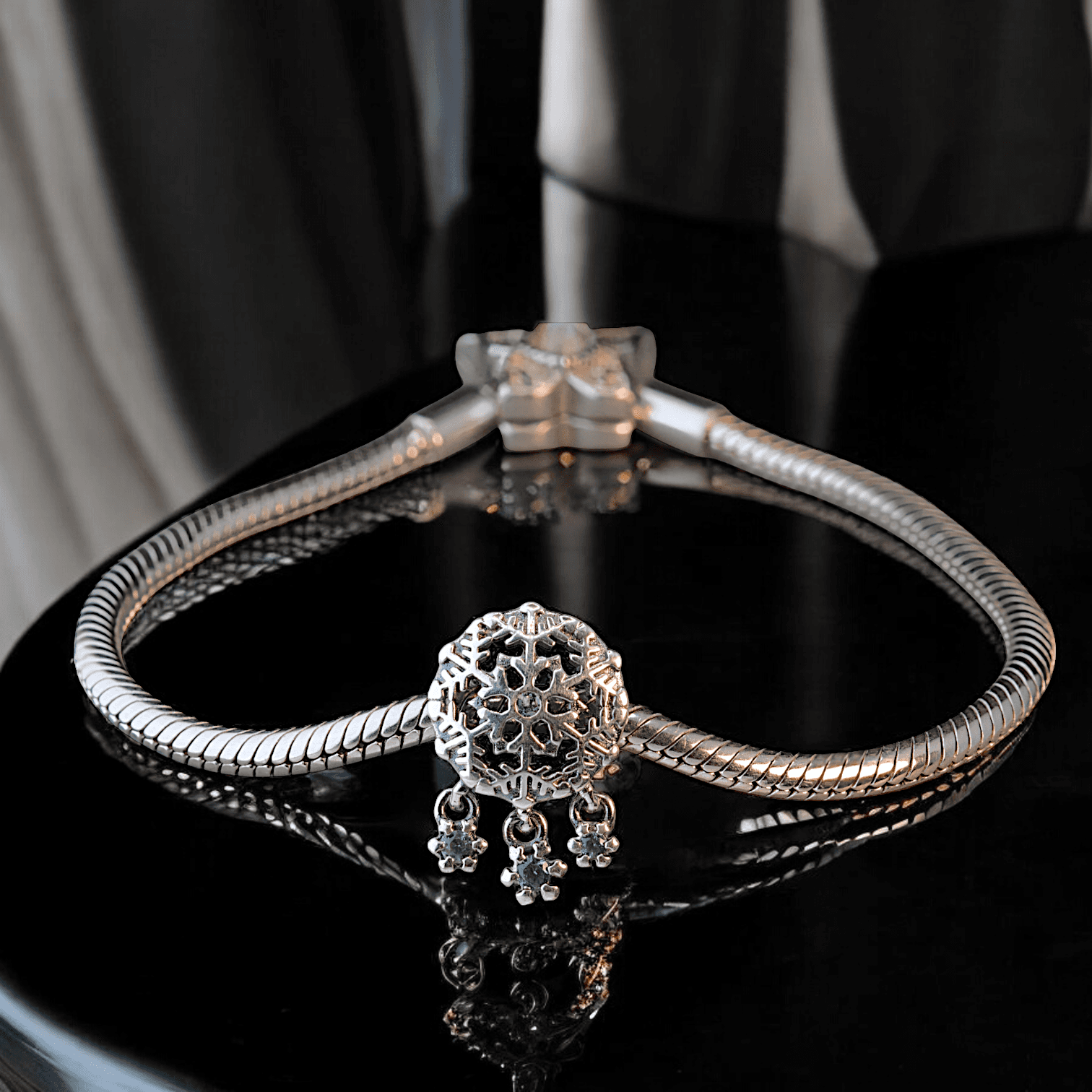 Charms zawieszka PŁATEK ŚNIEGU śnieżka  srebro 925