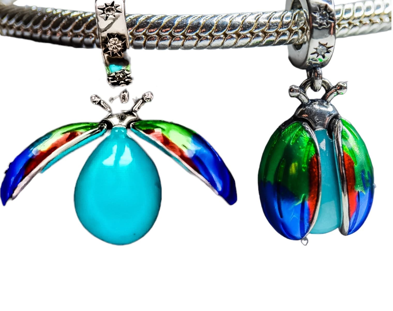 Charms zawieszka Świetlik z ruchomymi skrzydełkami srebro 925