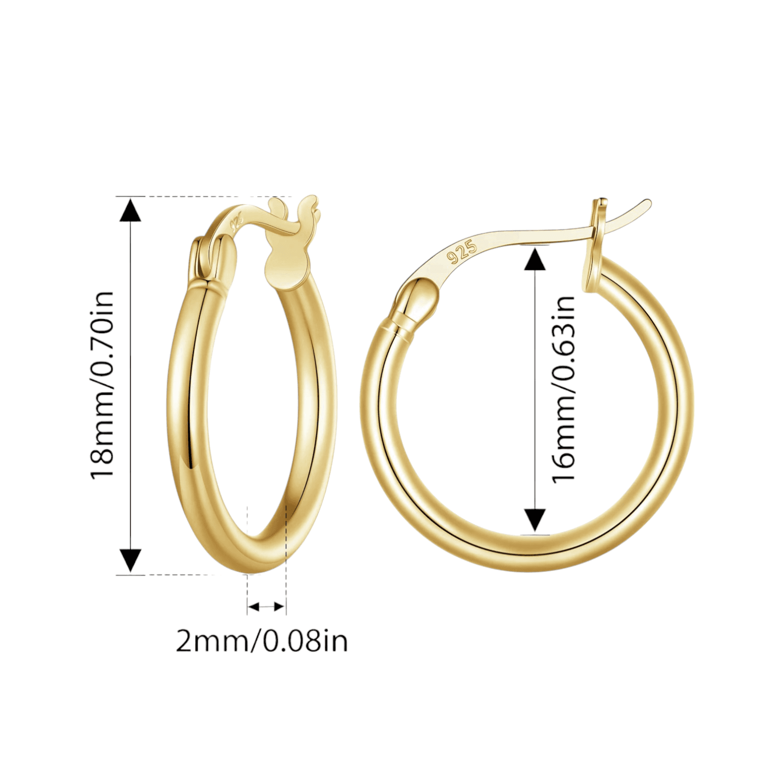 Kolczyki Okrągłe Koła Złote Srebro 925