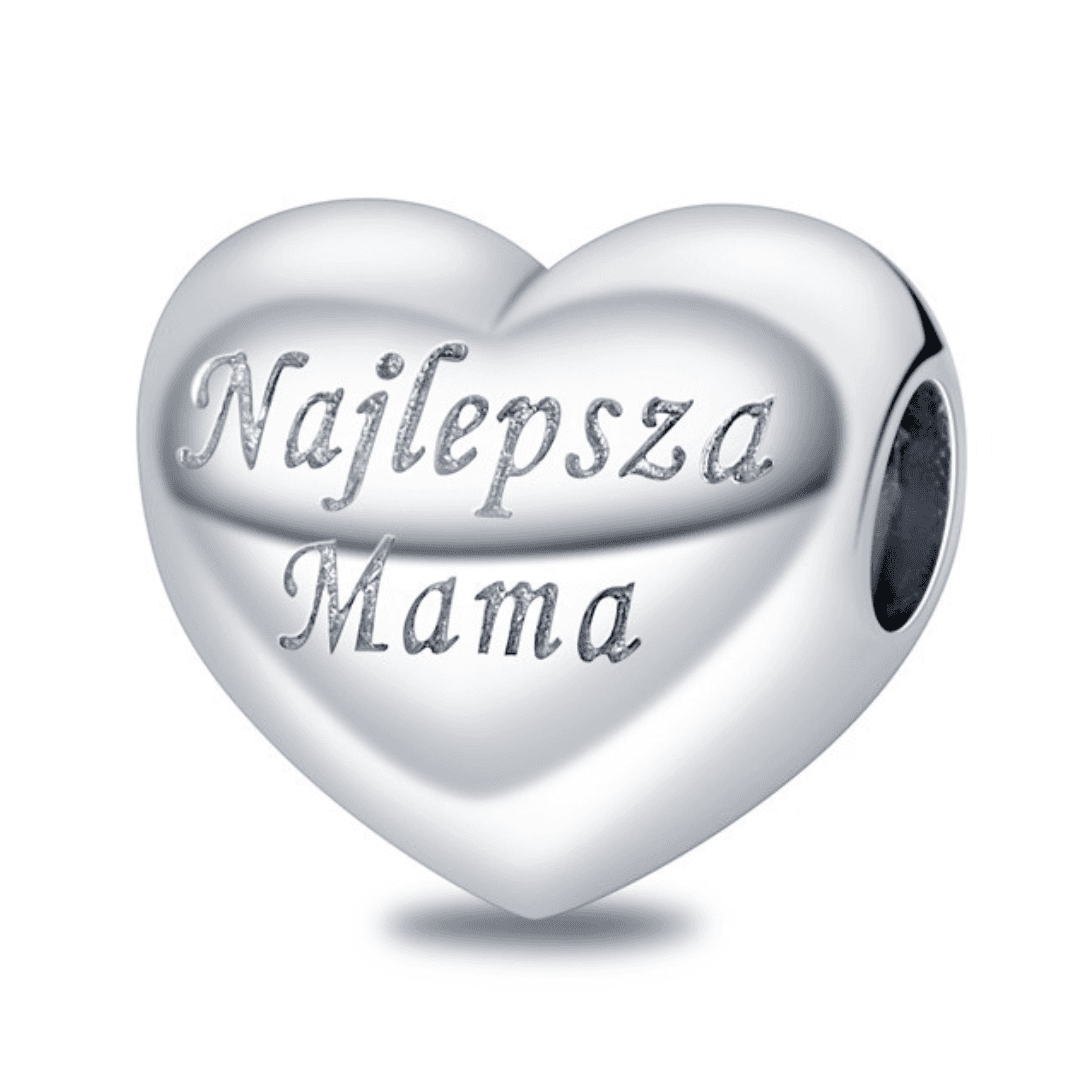 Charms NAJLEPSZA MAMA prezent dla Mamy srebro 925 Dzień Mamy