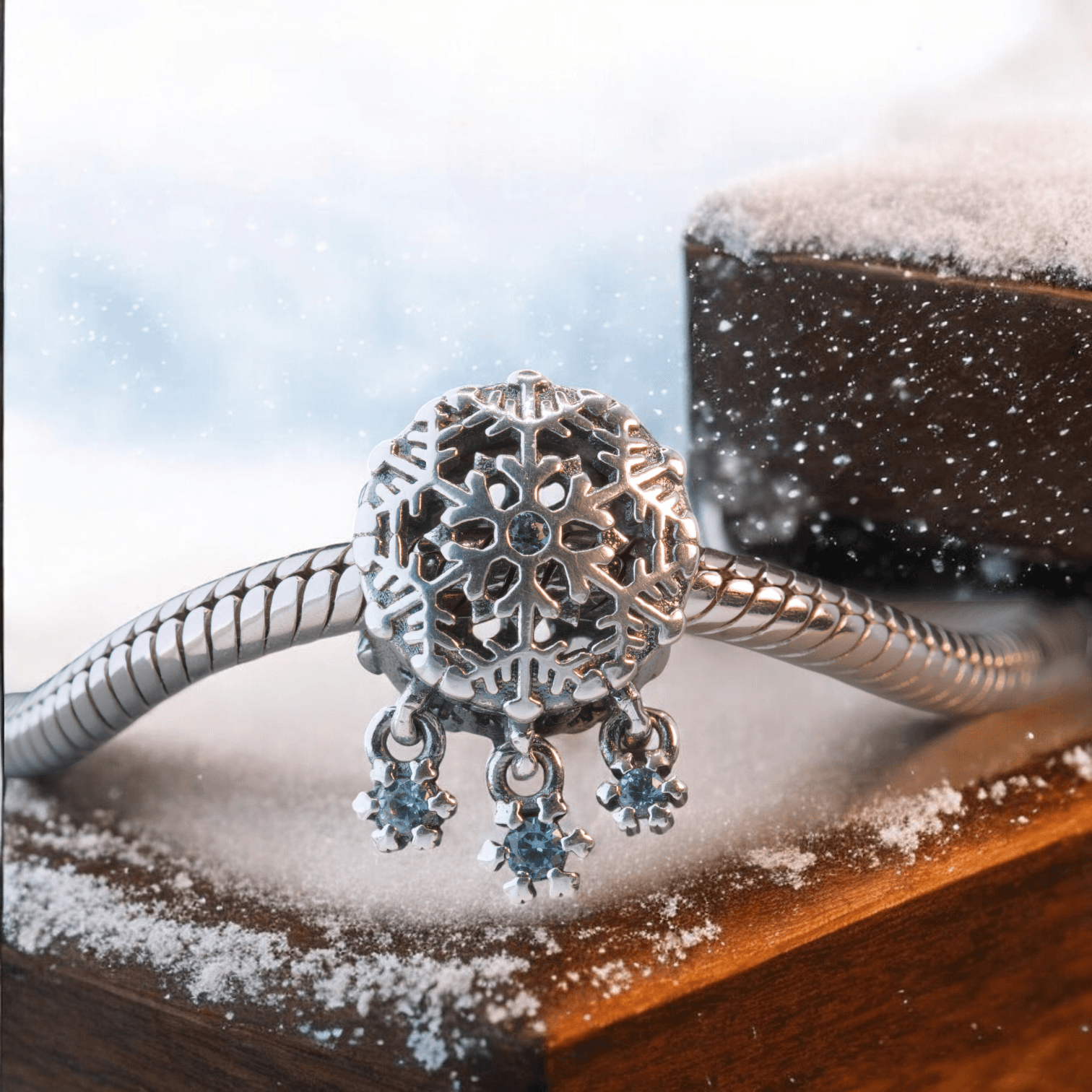 Charms zawieszka PŁATEK ŚNIEGU śnieżka  srebro 925