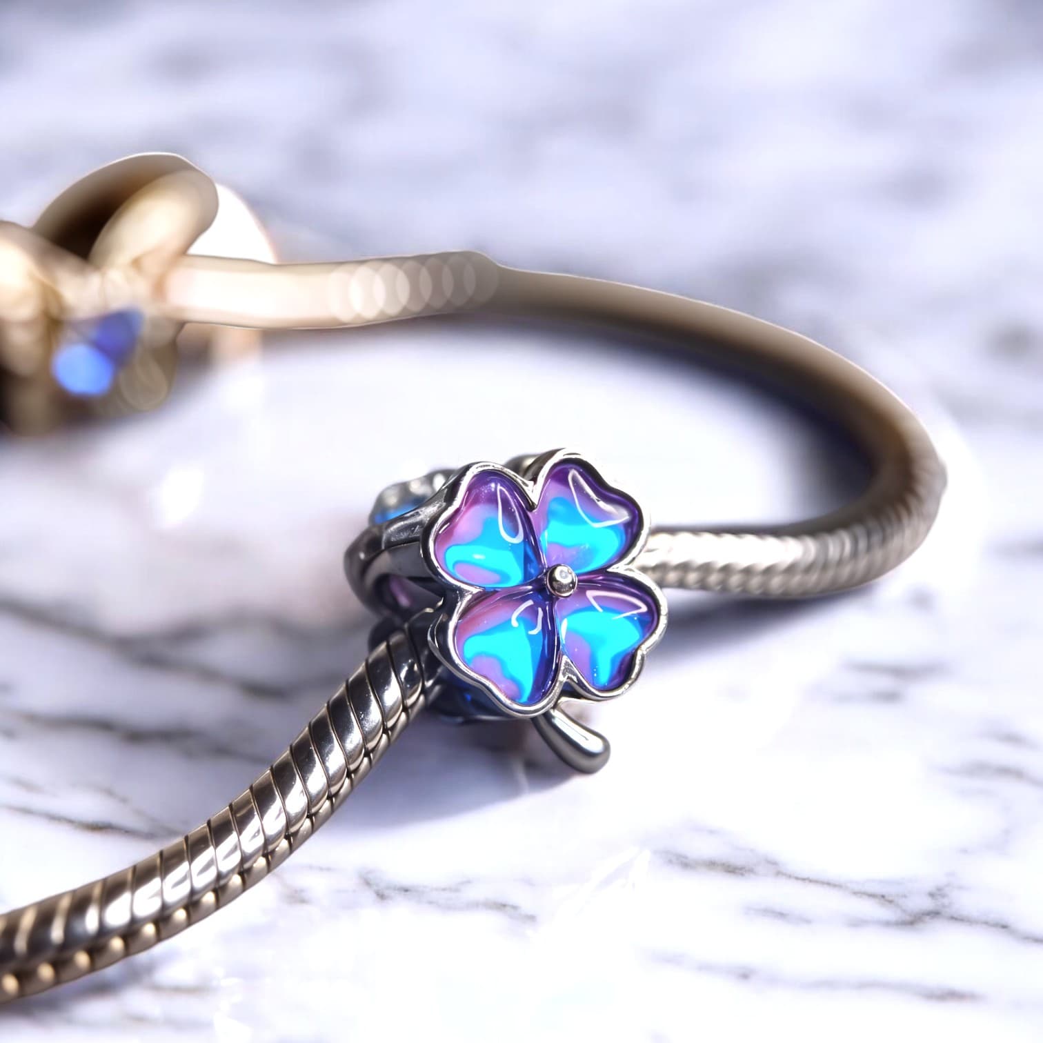 Charms do Pandora zawieszka FIOLETOWA KONICZYNA srebro 925