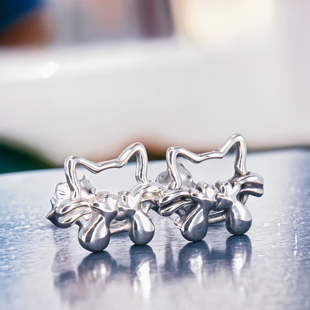 Kolczyki KOTKI koty srebro 925 sztyfty