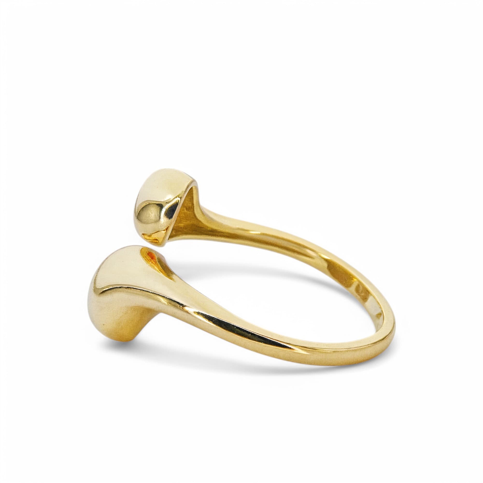 Pierścionek KROPLA WODY srebro 925 regulowany złoto masywny