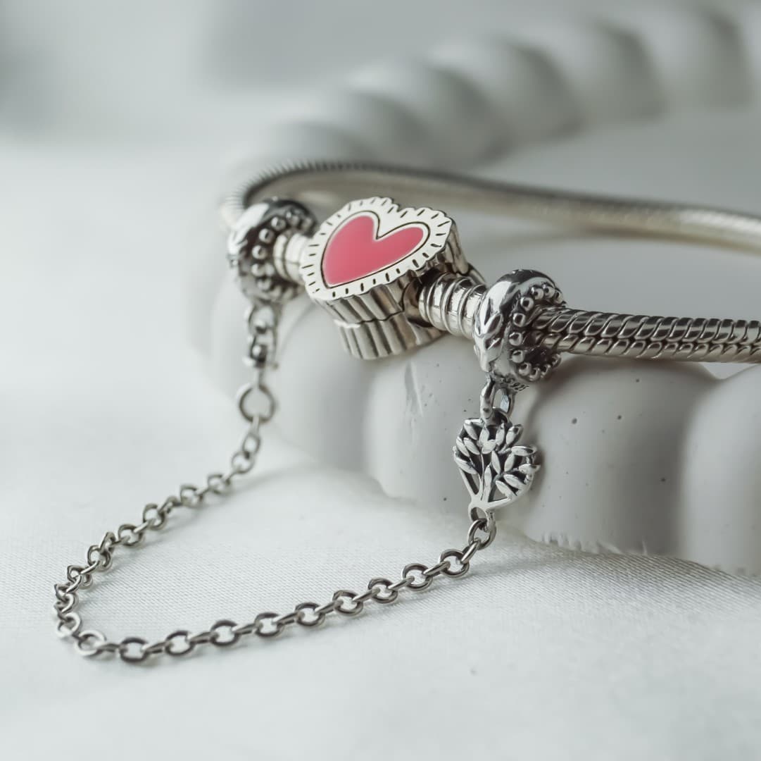 Łańcuszek zabezpieczający z gwintem Drzewo Family Srebro 925