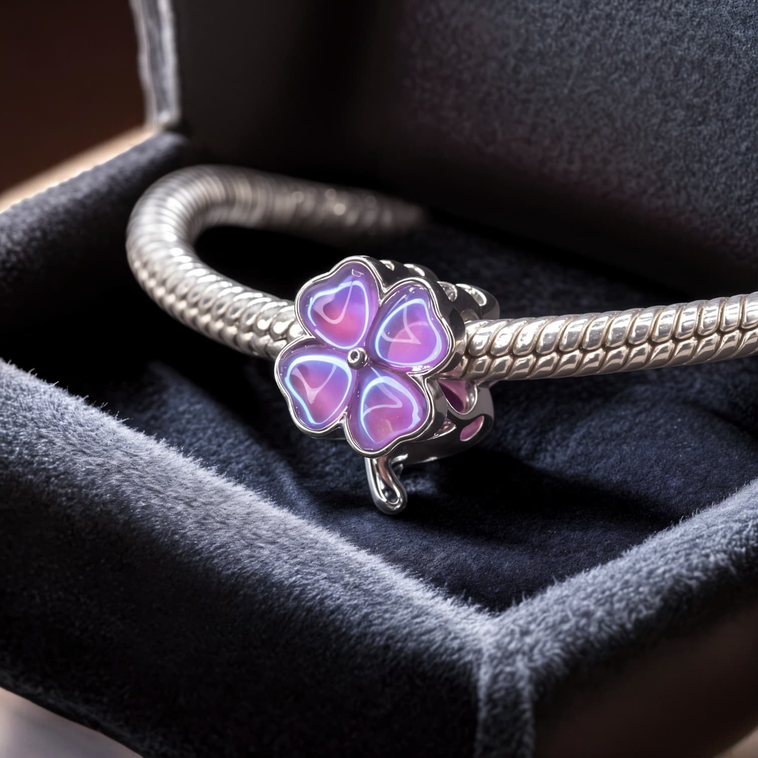 Charms do Pandora zawieszka FIOLETOWA KONICZYNA srebro 925