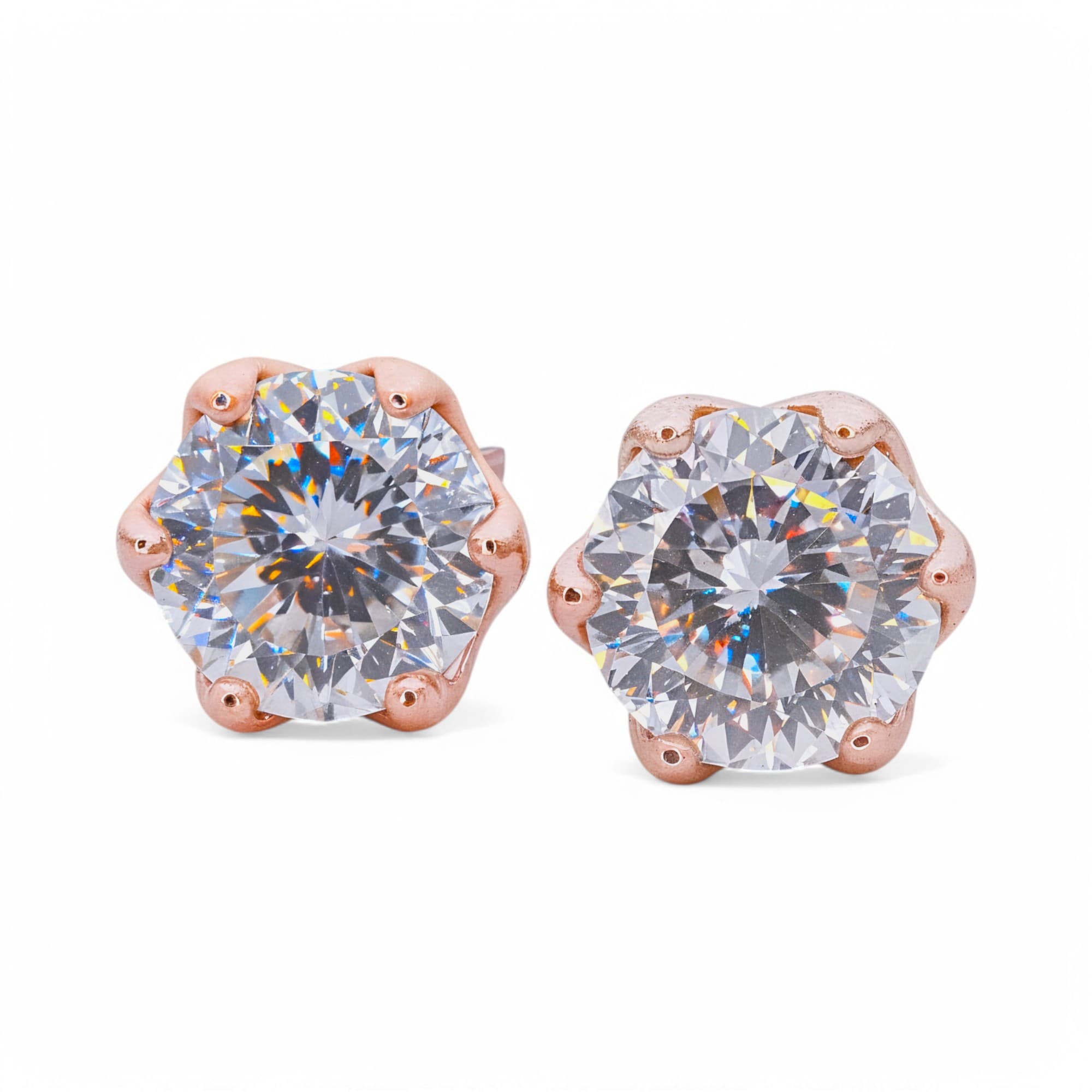 Kolczyki śnieżna zamieć Moissanit 2 x 2ct 8 mm średnicy