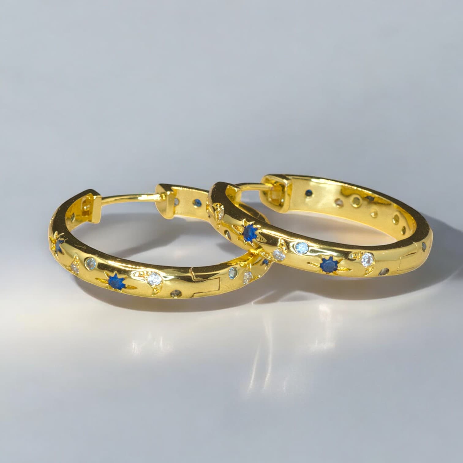 Kolczyki ROZGWIEŻDŻONE NIEBO srebro złote