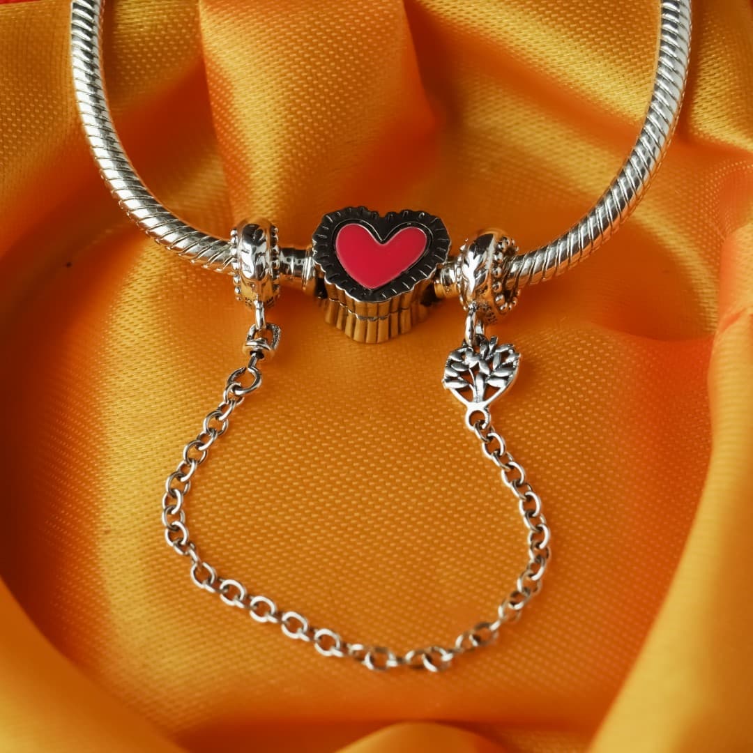 Łańcuszek zabezpieczający z gwintem Drzewo Family Srebro 925