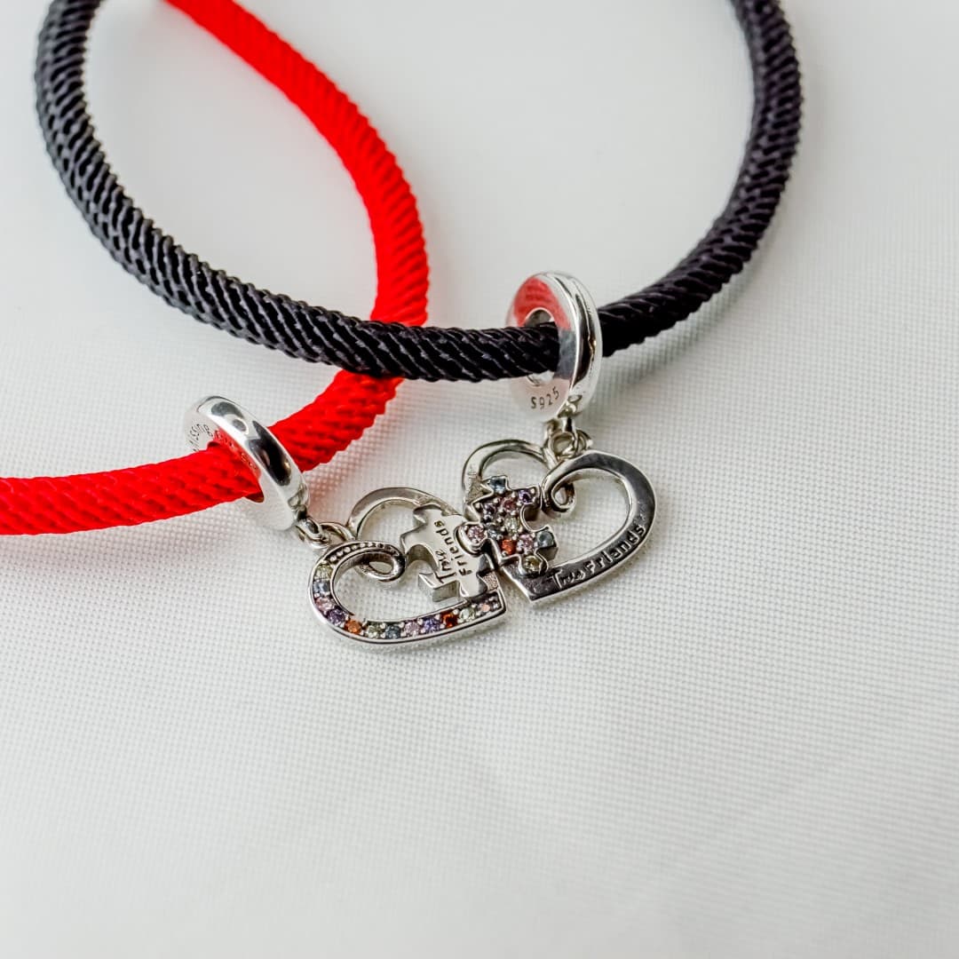 Bransoletka sznurkowa gruba Srebro 925 i platyna